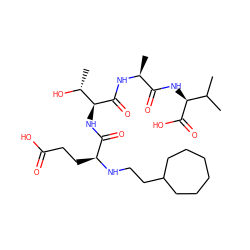 CC(C)[C@H](NC(=O)[C@H](C)NC(=O)[C@@H](NC(=O)[C@H](CCC(=O)O)NCCC1CCCCCC1)[C@@H](C)O)C(=O)O ZINC000066112151