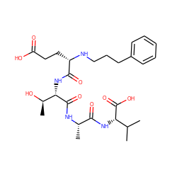 CC(C)[C@H](NC(=O)[C@H](C)NC(=O)[C@@H](NC(=O)[C@H](CCC(=O)O)NCCCc1ccccc1)[C@@H](C)O)C(=O)O ZINC000049881678