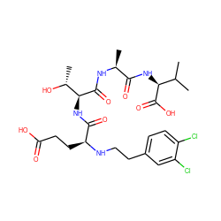 CC(C)[C@H](NC(=O)[C@H](C)NC(=O)[C@@H](NC(=O)[C@H](CCC(=O)O)NCCc1ccc(Cl)c(Cl)c1)[C@@H](C)O)C(=O)O ZINC000049881680