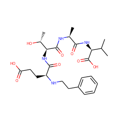 CC(C)[C@H](NC(=O)[C@H](C)NC(=O)[C@@H](NC(=O)[C@H](CCC(=O)O)NCCc1ccccc1)[C@@H](C)O)C(=O)O ZINC000049881422