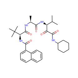 CC(C)[C@H](NC(=O)[C@H](C)NC(=O)[C@@H](NC(=O)c1cccc2ccccc12)C(C)(C)C)C(=O)C(=O)NC1CCCCC1 ZINC000204170984