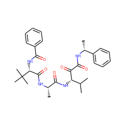CC(C)[C@H](NC(=O)[C@H](C)NC(=O)[C@@H](NC(=O)c1ccccc1)C(C)(C)C)C(=O)C(=O)N[C@H](C)c1ccccc1 ZINC000204198544