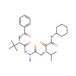 CC(C)[C@H](NC(=O)[C@H](C)NC(=O)[C@@H](NC(=O)c1ccccc1)C(C)(C)C)C(=O)C(=O)NC1CCCCC1 ZINC000072316109