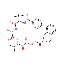 CC(C)[C@H](NC(=O)[C@H](C)NC(=O)[C@@H](NC(=O)c1ccccc1)C(C)(C)C)C(=O)C(=O)NCC(=O)N1CCc2ccccc2C1 ZINC000204167627