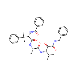 CC(C)[C@H](NC(=O)[C@H](C)NC(=O)[C@@H](NC(=O)c1ccccc1)C(C)(C)c1ccccc1)C(=O)C(=O)NCc1ccccc1 ZINC000204202554