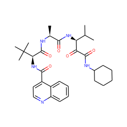 CC(C)[C@H](NC(=O)[C@H](C)NC(=O)[C@@H](NC(=O)c1ccnc2ccccc12)C(C)(C)C)C(=O)C(=O)NC1CCCCC1 ZINC000204202775