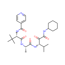 CC(C)[C@H](NC(=O)[C@H](C)NC(=O)[C@@H](NC(=O)c1ccncc1)C(C)(C)C)C(=O)C(=O)NC1CCCCC1 ZINC000072316108