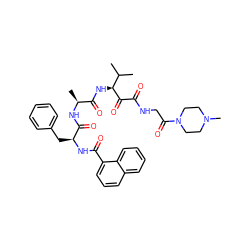 CC(C)[C@H](NC(=O)[C@H](C)NC(=O)[C@H](Cc1ccccc1)NC(=O)c1cccc2ccccc12)C(=O)C(=O)NCC(=O)N1CCN(C)CC1 ZINC000204202491