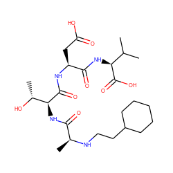 CC(C)[C@H](NC(=O)[C@H](CC(=O)O)NC(=O)[C@@H](NC(=O)[C@H](C)NCCC1CCCCC1)[C@@H](C)O)C(=O)O ZINC000066123526