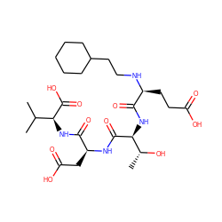CC(C)[C@H](NC(=O)[C@H](CC(=O)O)NC(=O)[C@@H](NC(=O)[C@H](CCC(=O)O)NCCC1CCCCC1)[C@@H](C)O)C(=O)O ZINC000066113786