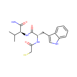 CC(C)[C@H](NC(=O)[C@H](Cc1c[nH]c2ccccc12)NC(=O)CS)C(N)=O ZINC000049016454