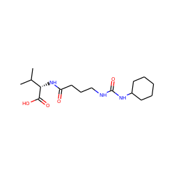 CC(C)[C@H](NC(=O)CCCNC(=O)NC1CCCCC1)C(=O)O ZINC000036330590