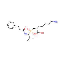 CC(C)[C@H](NC(=O)CCc1ccccc1)[P@](=O)(O)C[C@@H](CCCCCN)C(=O)O ZINC000003938462