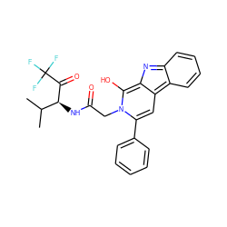 CC(C)[C@H](NC(=O)Cn1c(-c2ccccc2)cc2c3ccccc3nc-2c1O)C(=O)C(F)(F)F ZINC000100729444