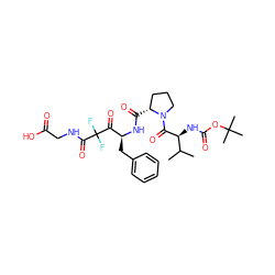 CC(C)[C@H](NC(=O)OC(C)(C)C)C(=O)N1CCC[C@H]1C(=O)N[C@@H](Cc1ccccc1)C(=O)C(F)(F)C(=O)NCC(=O)O ZINC000027998035