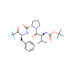 CC(C)[C@H](NC(=O)OC(C)(C)C)C(=O)N1CCC[C@H]1C(=O)N[C@@H](Cc1ccccc1)C(=O)C(F)(F)F ZINC000027563178