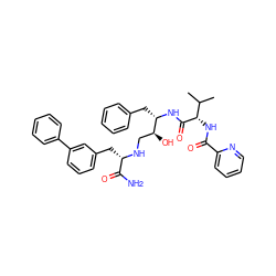 CC(C)[C@H](NC(=O)c1ccccn1)C(=O)N[C@@H](Cc1ccccc1)[C@@H](O)CN[C@@H](Cc1cccc(-c2ccccc2)c1)C(N)=O ZINC000014945945