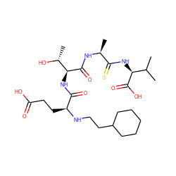 CC(C)[C@H](NC(=S)[C@H](C)NC(=O)[C@@H](NC(=O)[C@H](CCC(=O)O)NCCC1CCCCC1)[C@@H](C)O)C(=O)O ZINC000066114417