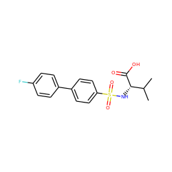 CC(C)[C@H](NS(=O)(=O)c1ccc(-c2ccc(F)cc2)cc1)C(=O)O ZINC000013534683