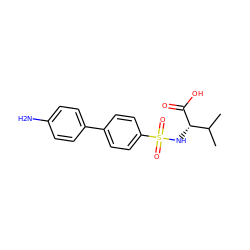 CC(C)[C@H](NS(=O)(=O)c1ccc(-c2ccc(N)cc2)cc1)C(=O)O ZINC000013803830