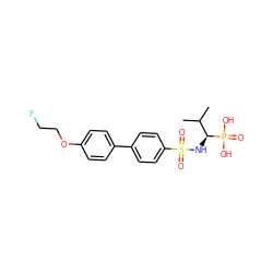 CC(C)[C@H](NS(=O)(=O)c1ccc(-c2ccc(OCCF)cc2)cc1)P(=O)(O)O ZINC000653702468