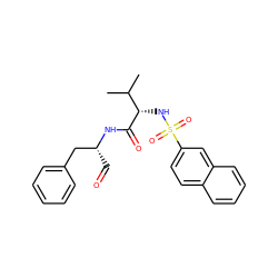 CC(C)[C@H](NS(=O)(=O)c1ccc2ccccc2c1)C(=O)N[C@H](C=O)Cc1ccccc1 ZINC000013493508