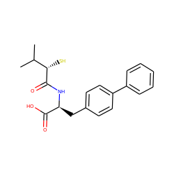 CC(C)[C@H](S)C(=O)N[C@@H](Cc1ccc(-c2ccccc2)cc1)C(=O)O ZINC000029128406