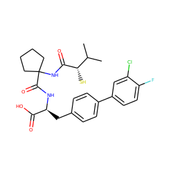 CC(C)[C@H](S)C(=O)NC1(C(=O)N[C@@H](Cc2ccc(-c3ccc(F)c(Cl)c3)cc2)C(=O)O)CCCC1 ZINC000027211348