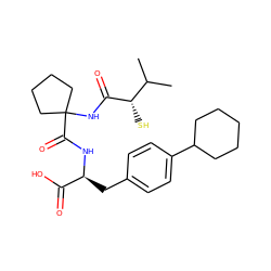 CC(C)[C@H](S)C(=O)NC1(C(=O)N[C@@H](Cc2ccc(C3CCCCC3)cc2)C(=O)O)CCCC1 ZINC000027209072