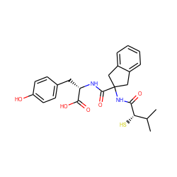 CC(C)[C@H](S)C(=O)NC1(C(=O)N[C@@H](Cc2ccc(O)cc2)C(=O)O)Cc2ccccc2C1 ZINC000013745094