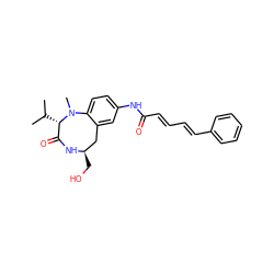 CC(C)[C@H]1C(=O)N[C@H](CO)Cc2cc(NC(=O)/C=C/C=C/c3ccccc3)ccc2N1C ZINC000013493068