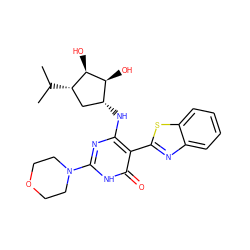 CC(C)[C@H]1C[C@@H](Nc2nc(N3CCOCC3)[nH]c(=O)c2-c2nc3ccccc3s2)[C@H](O)[C@@H]1O ZINC001772599785