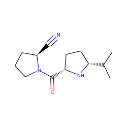 CC(C)[C@H]1CC[C@@H](C(=O)N2CCC[C@H]2C#N)N1 ZINC000014947507