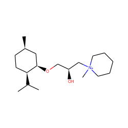 CC(C)[C@H]1CC[C@@H](C)C[C@H]1OC[C@H](O)C[N+]1(C)CCCCC1 ZINC000004031911