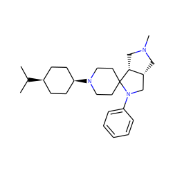 CC(C)[C@H]1CC[C@@H](N2CCC3(CC2)[C@@H]2CN(C)C[C@@H]2CN3c2ccccc2)CC1 ZINC000253656147