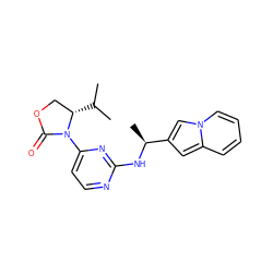 CC(C)[C@H]1COC(=O)N1c1ccnc(N[C@@H](C)c2cc3ccccn3c2)n1 ZINC000142077080