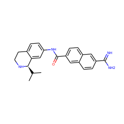 CC(C)[C@H]1NCCc2ccc(NC(=O)c3ccc4cc(C(=N)N)ccc4c3)cc21 ZINC000002047482