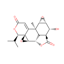 CC(C)[C@H]1OC(=O)C=C2[C@@]3(C)[C@@H]4O[C@@H]4[C@H](O)[C@]4(C)C(=O)O[C@@H]([C@H]34)[C@H]3O[C@]213 ZINC000071318021