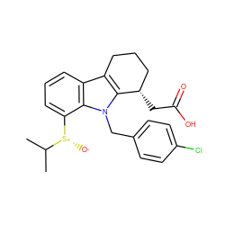 CC(C)[S@@+]([O-])c1cccc2c3c(n(Cc4ccc(Cl)cc4)c12)[C@@H](CC(=O)O)CCC3 ZINC000036190372