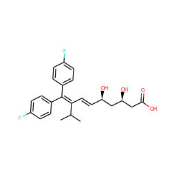 CC(C)C(/C=C/[C@@H](O)C[C@@H](O)CC(=O)O)=C(c1ccc(F)cc1)c1ccc(F)cc1 ZINC000001915959