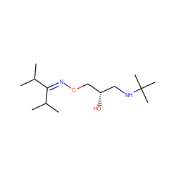CC(C)C(=NOC[C@@H](O)CNC(C)(C)C)C(C)C ZINC000029344925