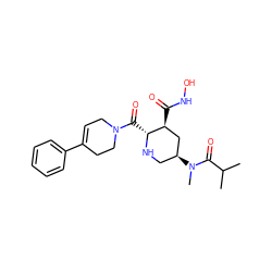 CC(C)C(=O)N(C)[C@H]1CN[C@H](C(=O)N2CC=C(c3ccccc3)CC2)[C@@H](C(=O)NO)C1 ZINC000096308878