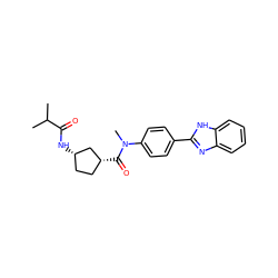 CC(C)C(=O)N[C@H]1CC[C@@H](C(=O)N(C)c2ccc(-c3nc4ccccc4[nH]3)cc2)C1 ZINC000072122855