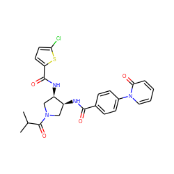 CC(C)C(=O)N1C[C@H](NC(=O)c2ccc(-n3ccccc3=O)cc2)[C@H](NC(=O)c2ccc(Cl)s2)C1 ZINC000028826220