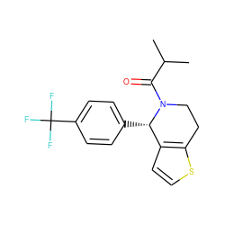 CC(C)C(=O)N1CCc2sccc2[C@@H]1c1ccc(C(F)(F)F)cc1 ZINC000084668354