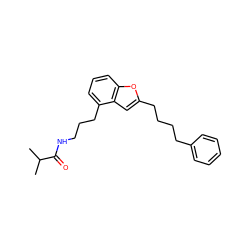 CC(C)C(=O)NCCCc1cccc2oc(CCCCc3ccccc3)cc12 ZINC000028387612