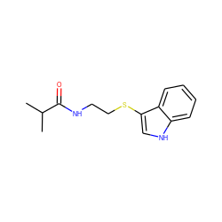 CC(C)C(=O)NCCSc1c[nH]c2ccccc12 ZINC000002721023