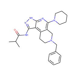 CC(C)C(=O)Nc1n[nH]c2nc(N3CCCCC3)c3c(c12)CCN(Cc1ccccc1)C3 ZINC000049112633