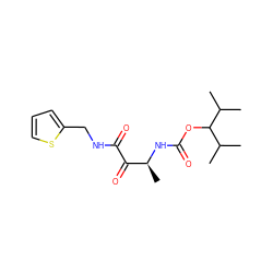 CC(C)C(OC(=O)N[C@@H](C)C(=O)C(=O)NCc1cccs1)C(C)C ZINC000013559102