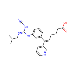 CC(C)C/N=C(/NC#N)Nc1cccc(/C(=C\CCCC(=O)O)c2cccnc2)c1 ZINC000013796566